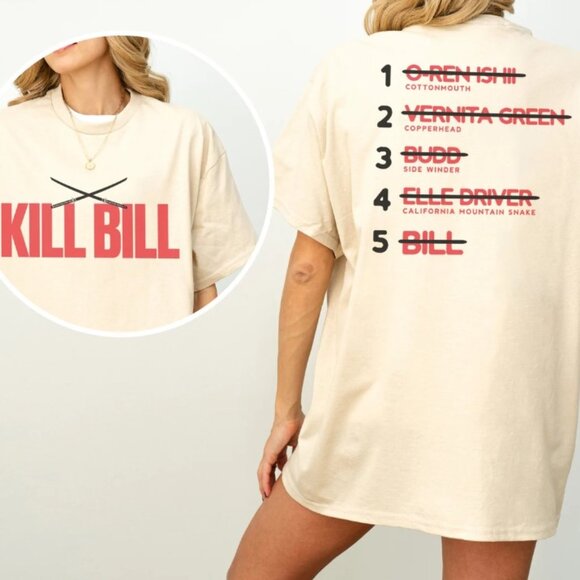Kill Bill T-Shirt, Quentin Tarantino Action Samurai Kill Bill Movie Graphic Tee - Picture 1 of 1